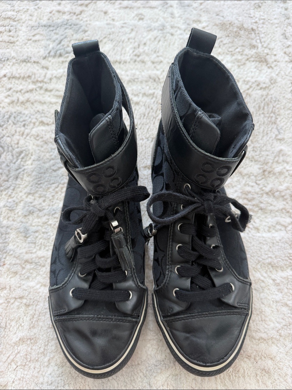Coach Black High-Top Lace-Up Women's Sneakers